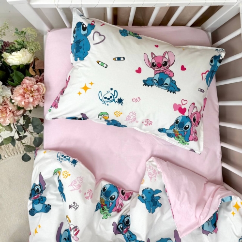Комплект постельного белья подросток 1,5 Stich/рожевий (пододеяльник+наволочка) - 7