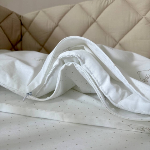 Комплект постельного белья для новорождённого Baby Dream New Зайка c собачкой бежевый/бежевый - 8
