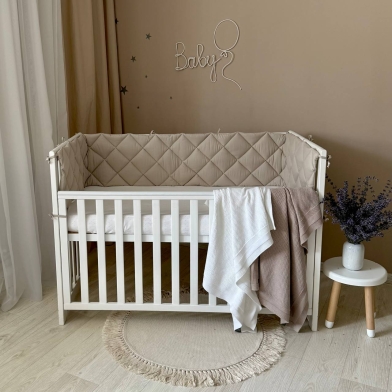 Бортик стьобаний "Baby Dream" на 3 сторони поплін капучино