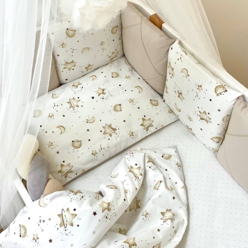 Комплект постельного белья для новорождённого Happy night Галактика капучино - 3