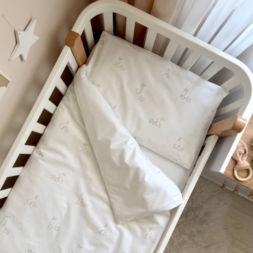 Змінна постіль Baby Dream New Зайка із собачкою бежевий/блакитний - 1