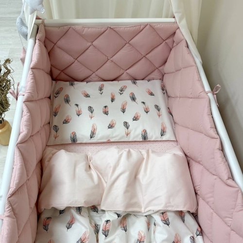 Комплект постільної білизни для новонародженого Baby Mix Перо пудра, колір пудра - 3