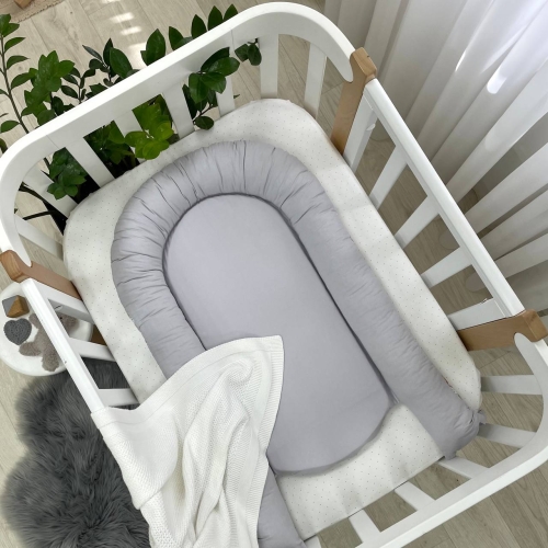 Кокон Baby Design Мишка в одеяле на сером - 4