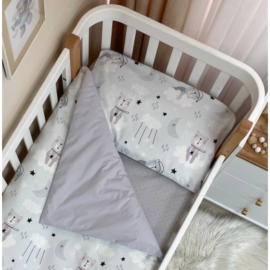 Змінна постіль Baby Dream Коти у хмарах сірий