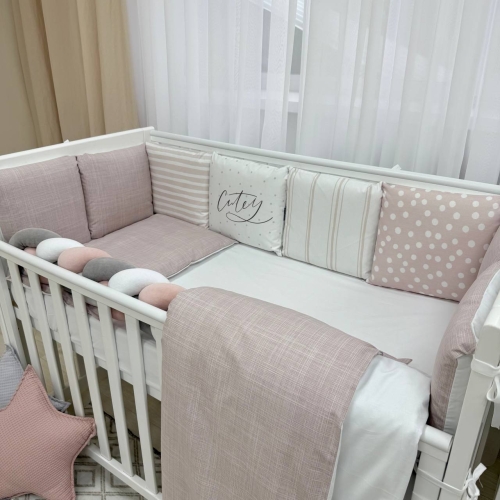 Комплект постільної білизни для новонародженого Арт Дизайн Cutey, колір пудрово-ліловий - 3