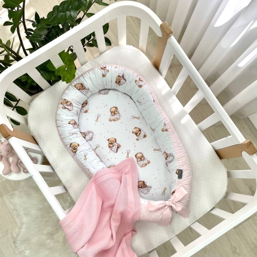 Кокон Baby Design Ведмедик у ковдрі на білому - 1