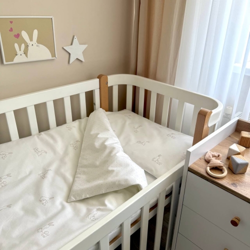 Змінна постіль Baby Dream New Зайка із собачкою бежевий/блакитний - 2