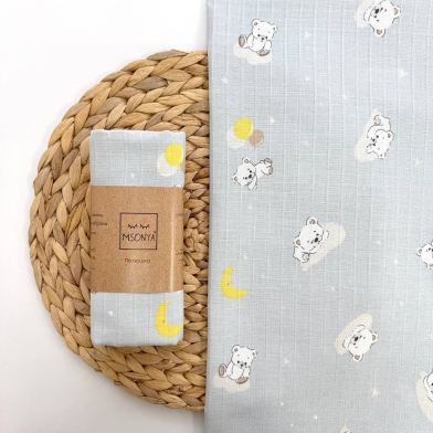 Пелюшка муслін Teddy Bear блакитний