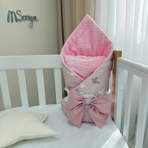 Плед-конверт з ковдрою на на Minky/косичка Метелики - 2