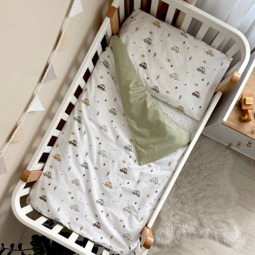 Сменная постель Baby Dream New Машинки олива - 3