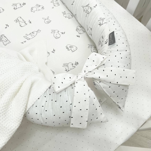 Кокон Baby Design Зайчики на белом - 3