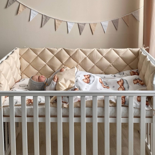 Комплект постільної білизни для новонародженого Baby Mix Тедді бежевий - 6