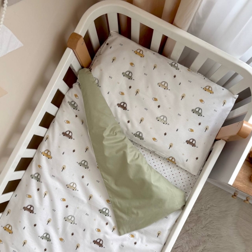 Сменная постель Baby Dream New Машинки олива - 1